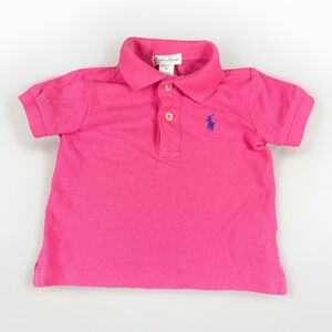 Ralph Lauren Pink Polo Baby Infant Girls Polo Shirt Size 6 Months Vintage